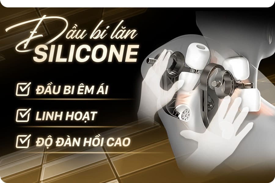 Đai massage cổ vai FC6688 được thiết kế với bi lăn hình số 8 độc đáo