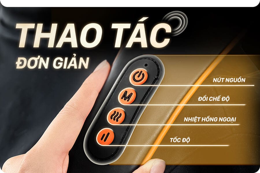 đai massage lưng vai cổ FC6688 thao tác sử dụng dễ dàng 
